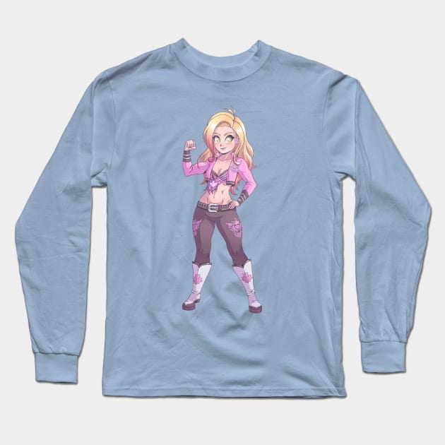 Natalya Hart Long Sleeve T-Shirt by MauroAlbatros